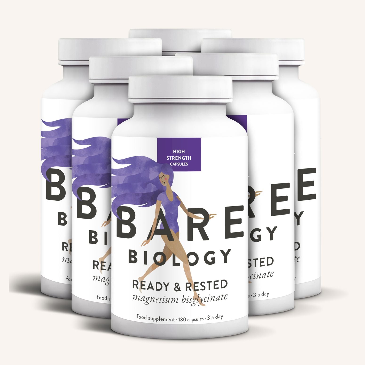 Ready & Rested Magnesium Bisglycinate 375mg 180 Capsules