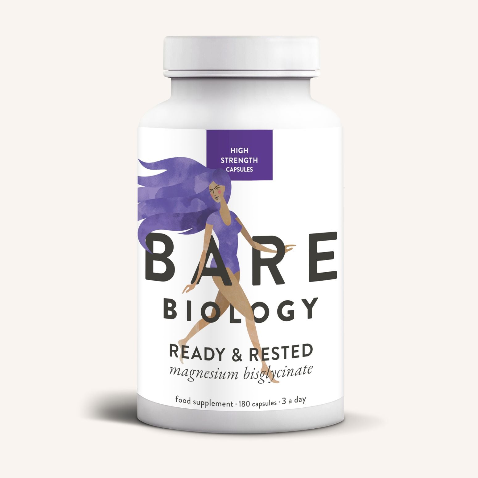 Ready & Rested Magnesium Bisglycinate 375mg 180 Capsules