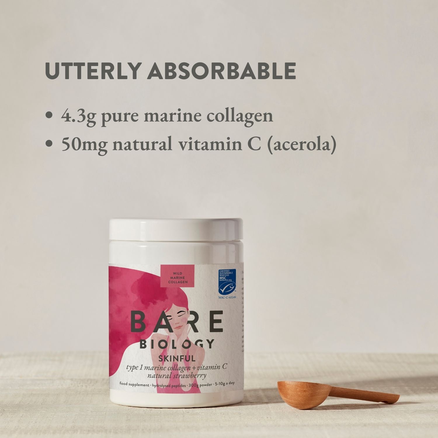 Skinful Marine Collagen With Vitamin C: Strawberry Flavour
